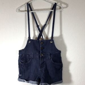 Hot Kiss Ava Overall Denim Shorts Bib Overall Size 12 Adjustable Strap Pockets